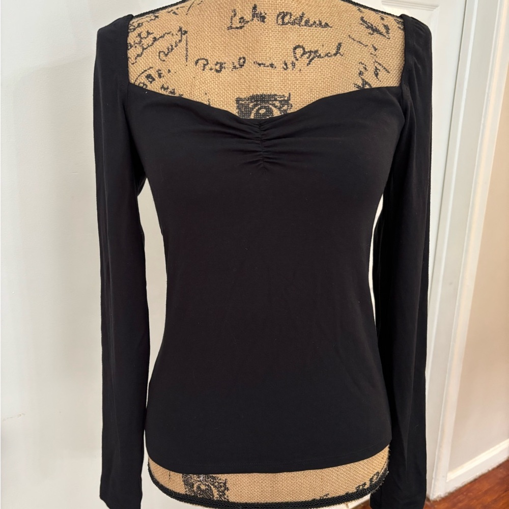 Shore‎ Sweetheart Long Sleeve Tee Black Size M NWT Micro Modal Soft Stretch